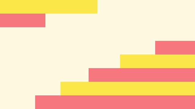 Abstract geometric motion animation 4k background, with dynamic pink, and yellow horizontal, bars