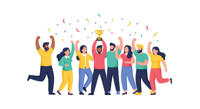 Diverse Group Celebrating Together.