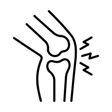 knee joint pain line icon