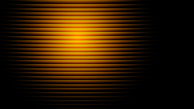 Abstract orange and gold horizontal glass panels background with central light glow