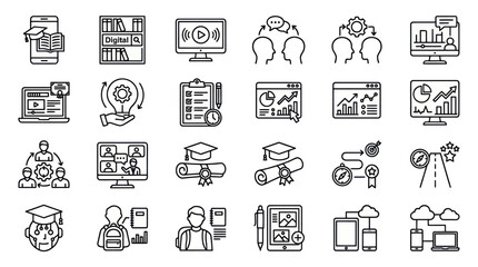 Fototapeta premium Business management strategy and data analysis icons