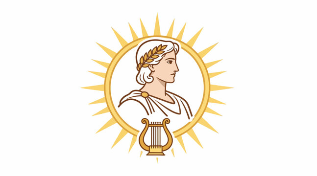 apollo symbol, laurel wreath, sun, lyre, ancient greek