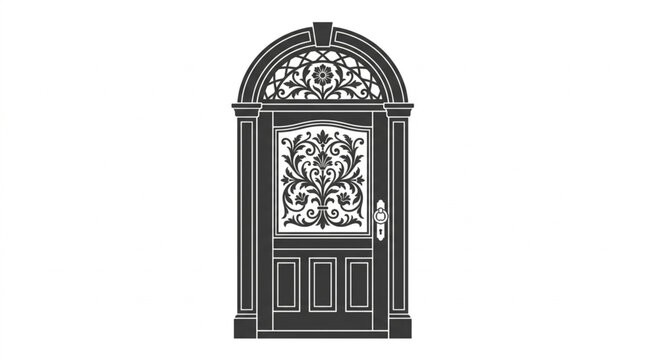 Ornate Classic Front Door Silhouette
