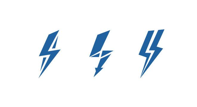 Three blue lightning bolt icons in a row.