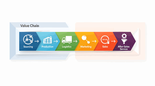 Business value chain process, stages of production