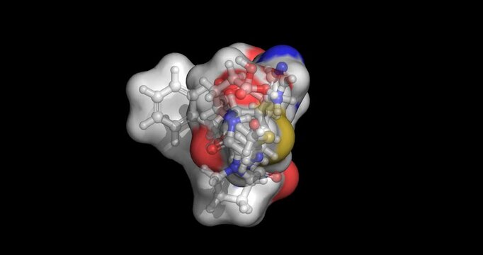 Semax, synthetic peptide, 3D molecule 4K spinning