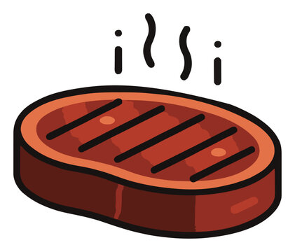 Grilled beef steak meat protein icon. Generative AI