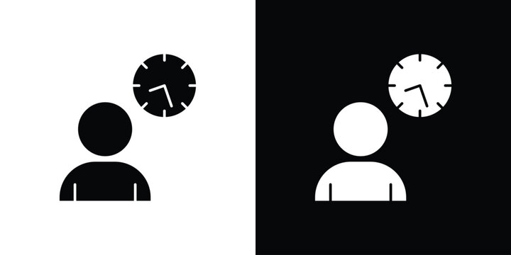 Office hours icon in black and white, best for Gaphic Design