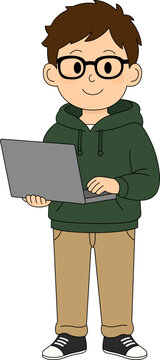Male programmer cartoon illustration