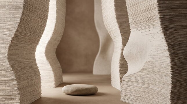Close up of bare feet on textured stone steps in warm natural light