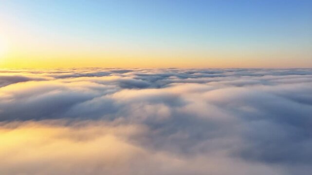 Golden Sunrise Above the Clouds Ultra Realistic Aerial Nature Footage