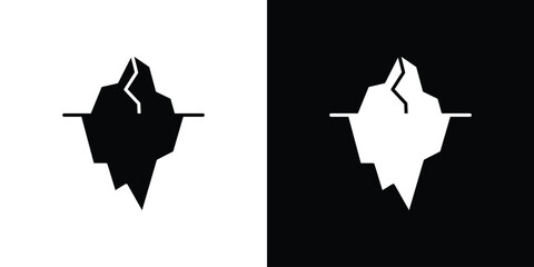 Iceberg icon in black and white, best for Gaphic Design © Joss