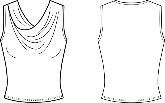 Draped cowl neck tank top design