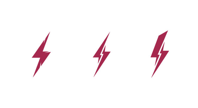 Three red lightning bolt icons in a row.