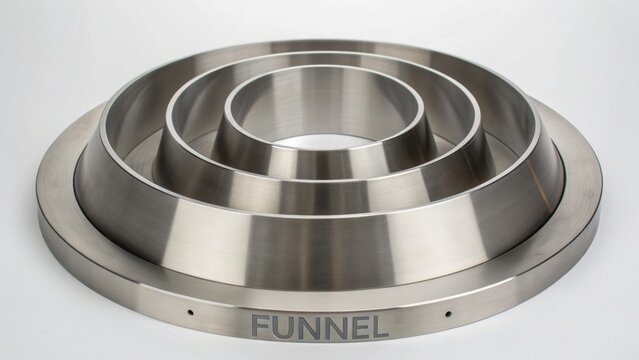 Three-Tier Stainless Steel Funnel for Commercial Kitchen Use, Ideal for Food Preparation and Cooking Tasks