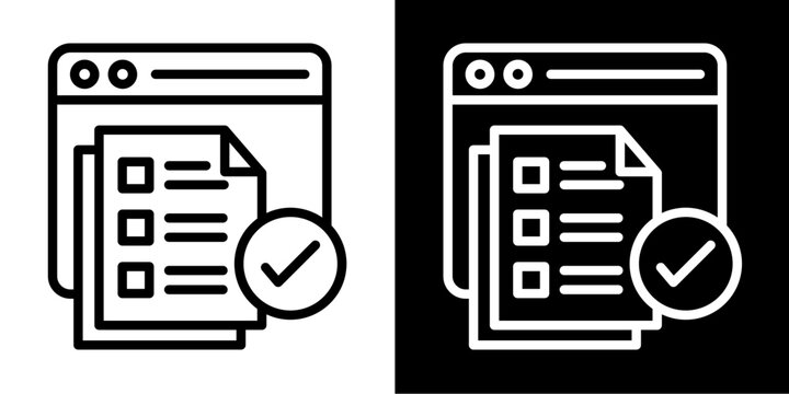 Course Checklist Icon Set White Style Collection