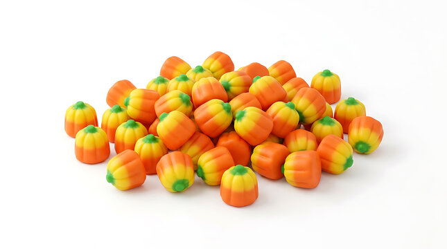 Halloween Candy Corn Pumpkin Shaped Sweets Orange And Yellow Festive Treats For Holiday Celebration