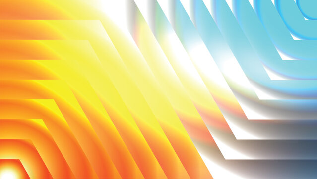 Modern 3D zigzag wave texture featuring contrasting warm orange and cool cyan gradient.