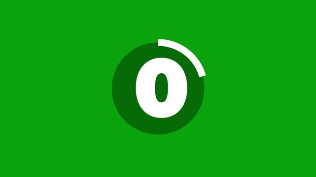 5 seconds countdown timer animation on transparent background in 4k, fifteen second circle countdown video with alpha channel,