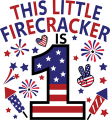 Obraz premium This little firecracker SVG, Fireworks SVG