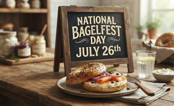 National Bagelfest Day July 26th Chalkboard