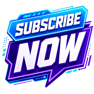 Subscribe now button with white text on blue and purple gradient