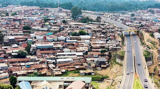 Kibera slums kenya- rusted roofs of kibera slums kenya