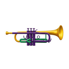 Obraz premium Trumpet with purple, green, and gold tubing
