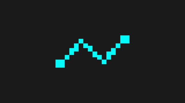 Pixelated graph line on dark background