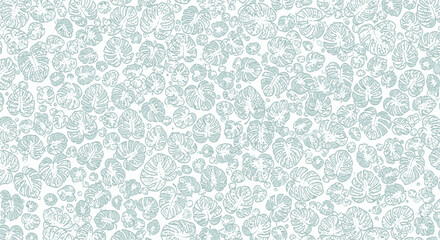 Detailed monstera leaf pattern in mint green tones © Syahrul