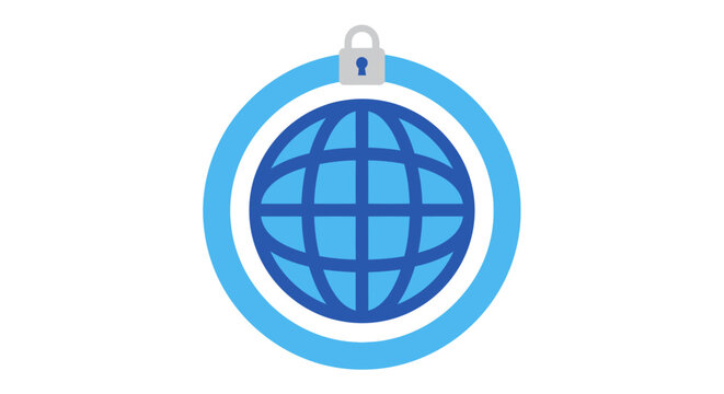 Blue Globe Icon Earth Symbol.