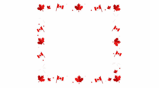 Canadian maple leaf border frame