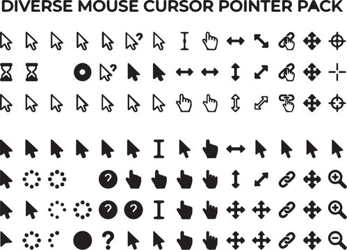 Diverse Mouse Cursor Pointer Icons, AIzaSyDOKV32eECZ_vr