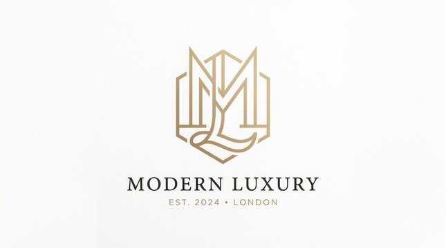 Elegant monogram emblem logo design with modern typography