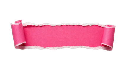 Obraz premium PNG Pink torn paper scroll design.