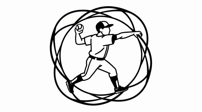 baseball player throwing ball in motion