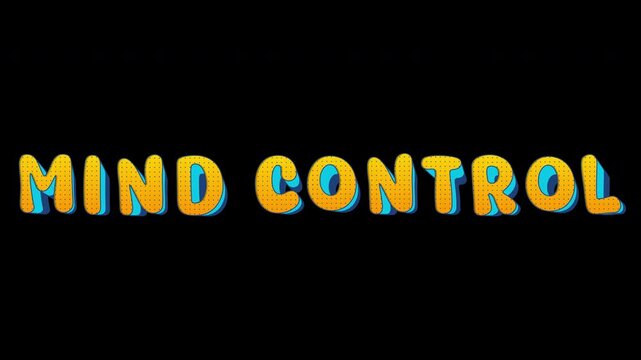 Mind Control Playful Cartoon Universe Text Animation Alpha Channel 4K Video