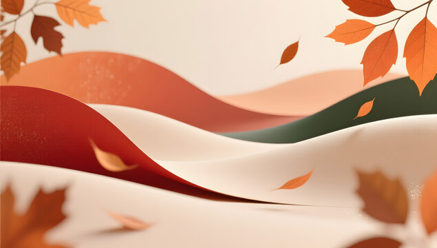 Orange red flowing curves early autumn texture background