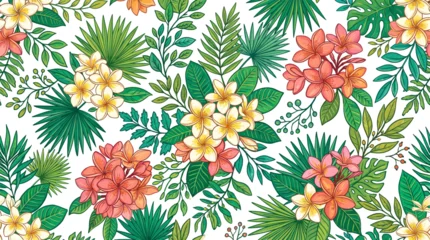 Fotobehang Tropische Bladeren Contemporary tropical flower  © Mandosalam