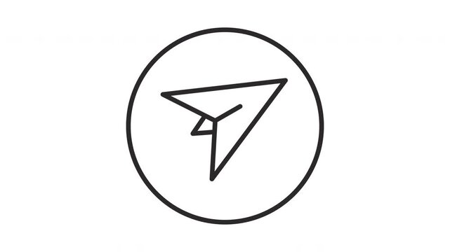 Animated GPS Navigation Arrow Icon, Compass Direction Line Vector Motion Graphic