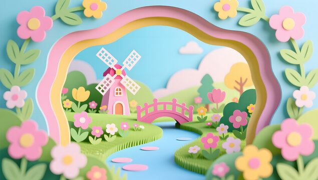 Children Fairy Tale Playground Illustration cute background