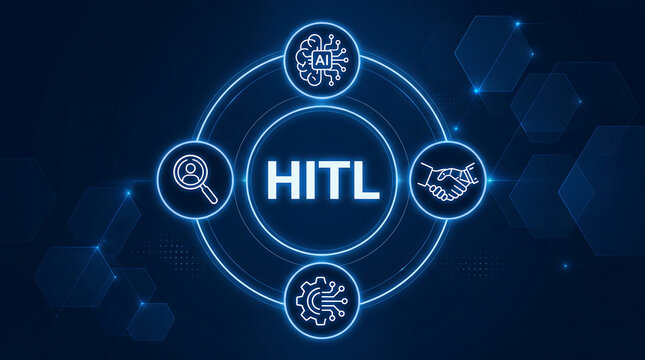 HITL acronym. Human in the loop. machine learning is a collaborative approach that integrates human input and expertise into the lifecycle of machine learning and artificial intelligence systems
