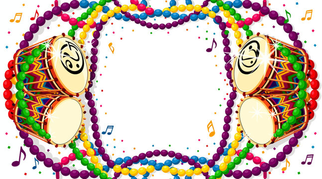 colorful indian drumming frame