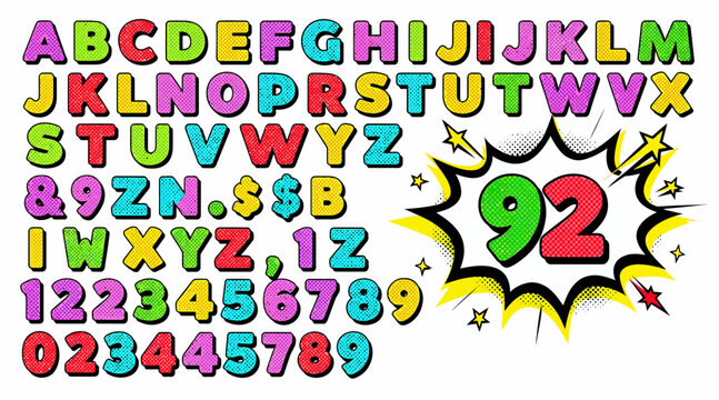 colorful alphabet and numbers illustration