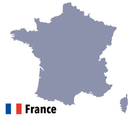 Obraz premium Ultra high-resolution map of France with flag