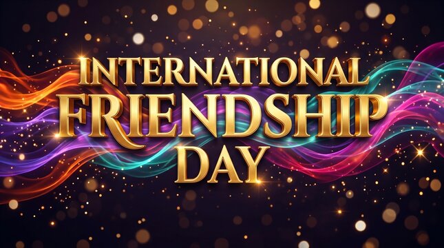 Vibrant international friendship day celebration background with colorful lights