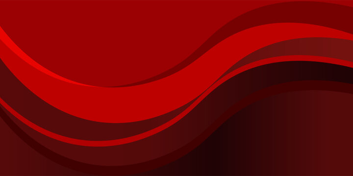 Abstract red wavy background with paper cut style overlay layers. Vector illustration