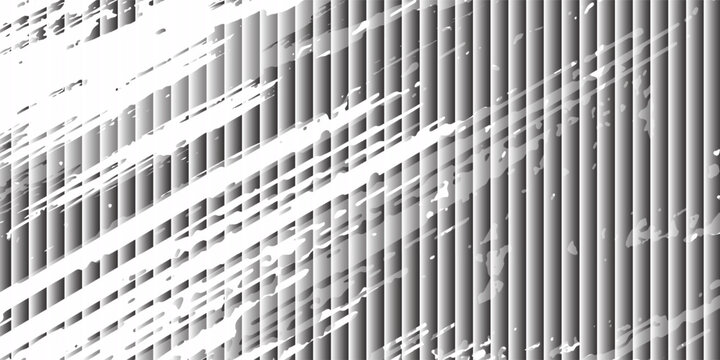 Abstract black and white vertical scanline background with digital glitch distortion effect. Vector illustration