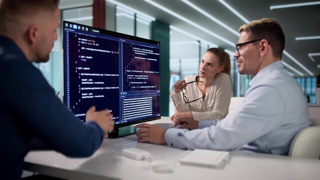 Software Engineers Collaborating On Secure Data Coding