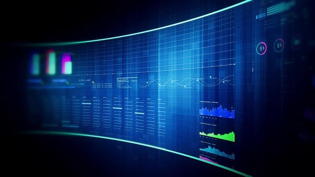 Futuristic global financial data visualization, world map and digital globe with candlestick chart, stock trading analytics, forex market dashboard, fintech infographic, big data interface